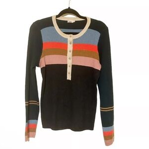 Faherty Mikki Organic Cotton & Cashmere Henley Sweater